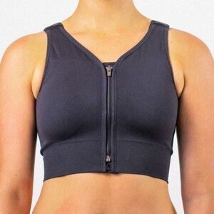 Prairie Wear HuggerPRIMA Black Zip-Up Recovery Bra